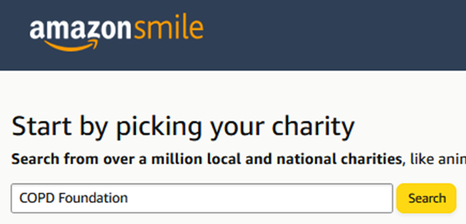 Amazon Smile - choosing your charity