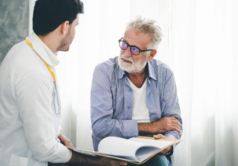 Patient with doctor